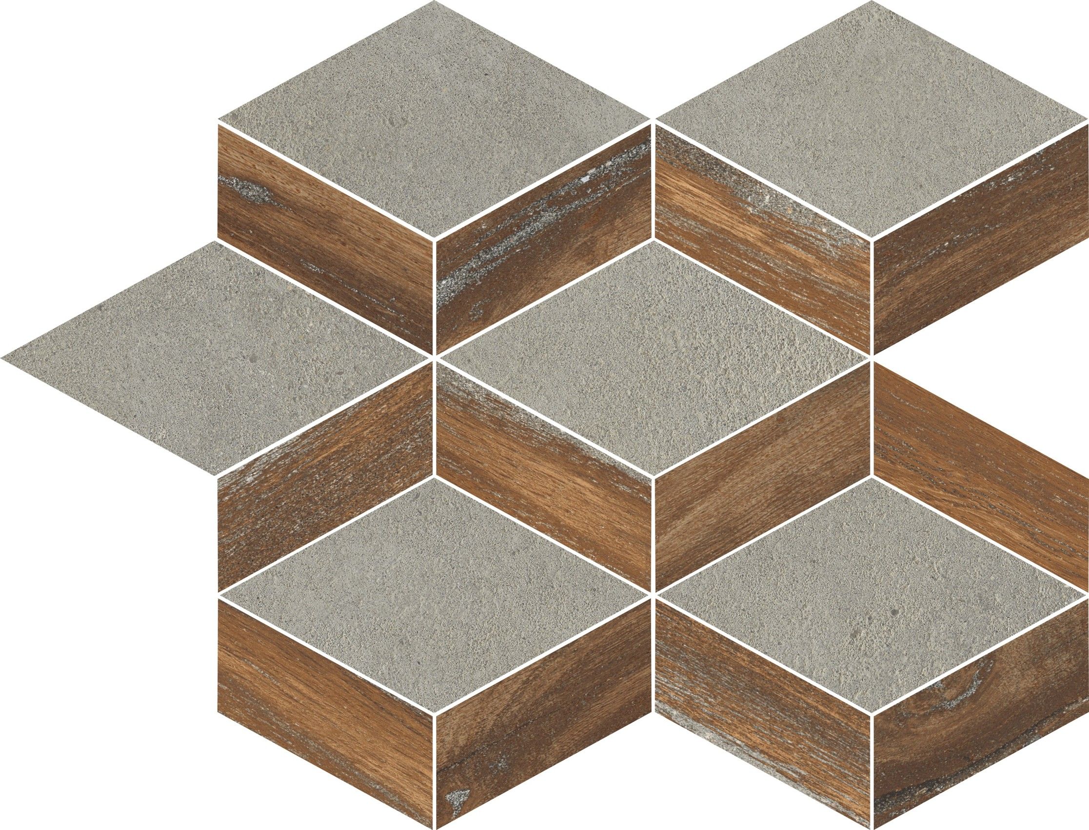 Ceramica Rondine Infusion mozaika 24x30 trojuholník matný orech