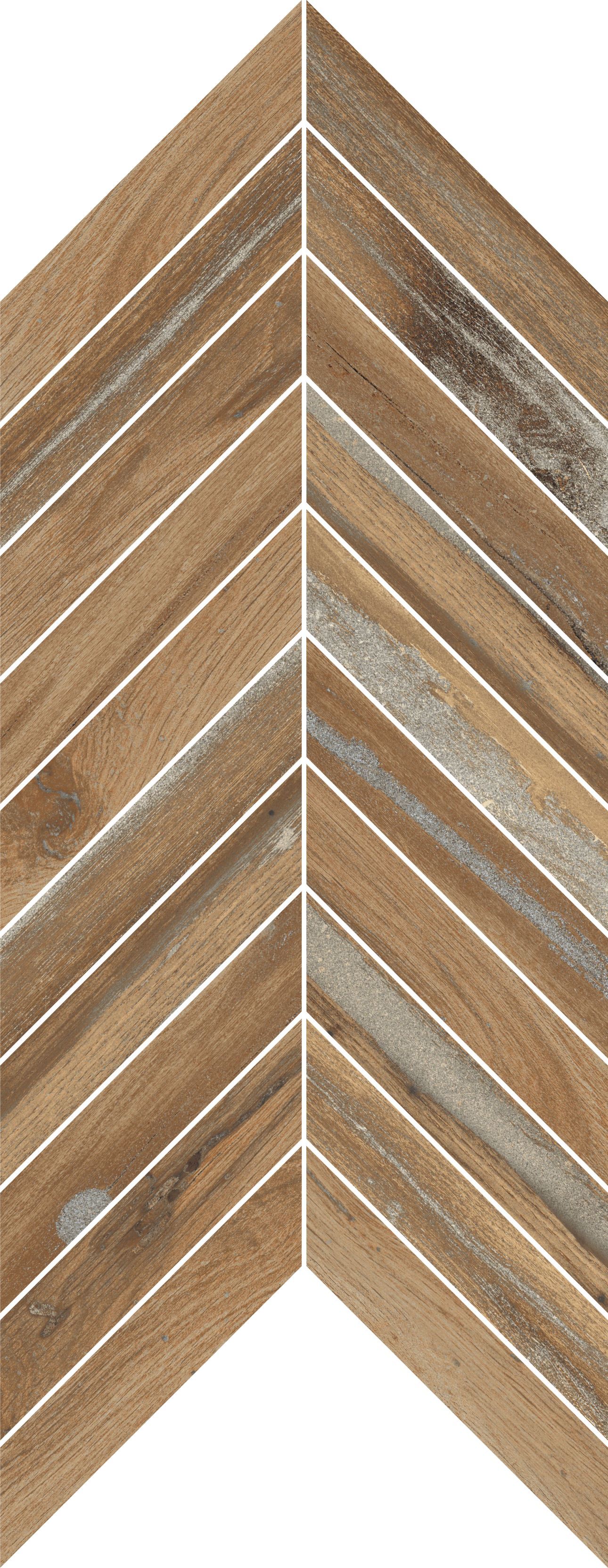 Ceramica Rondine Infusion mozaika 24x50 chevron dub matný