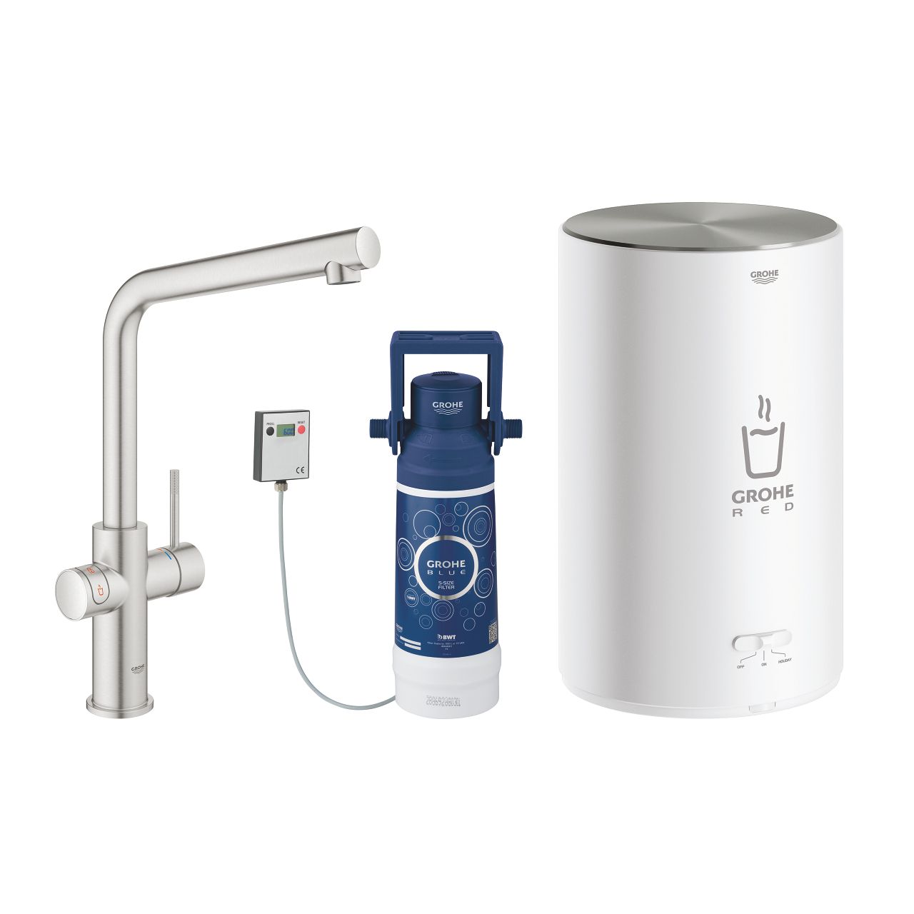 GROHE Red Duo a bojler veľkosti M, Supersteel 30327DC1