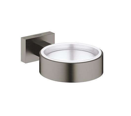 Grohe Essentials Držiak na sklo/mydlo Cube, tvrdý grafit, kartáčovaný 40508AL1