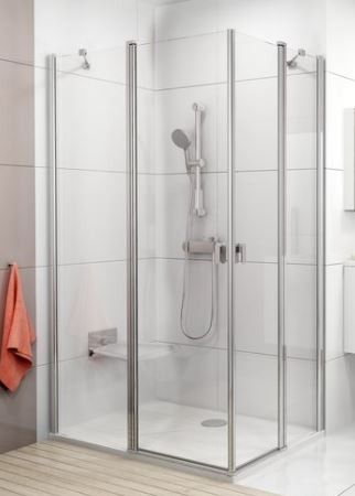 Ravak Chróm Sprchový kút 1/2 štvorec/obdĺžnik 100 cm Alu/Transparent 1QVA0C00Z1 CRV2-100