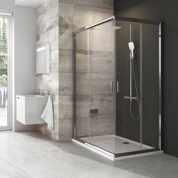 Ravak Blix Sprchové dvere 1/2 100 cm transparent+alu 1XVA0C00Z1 BLRV2K-100
