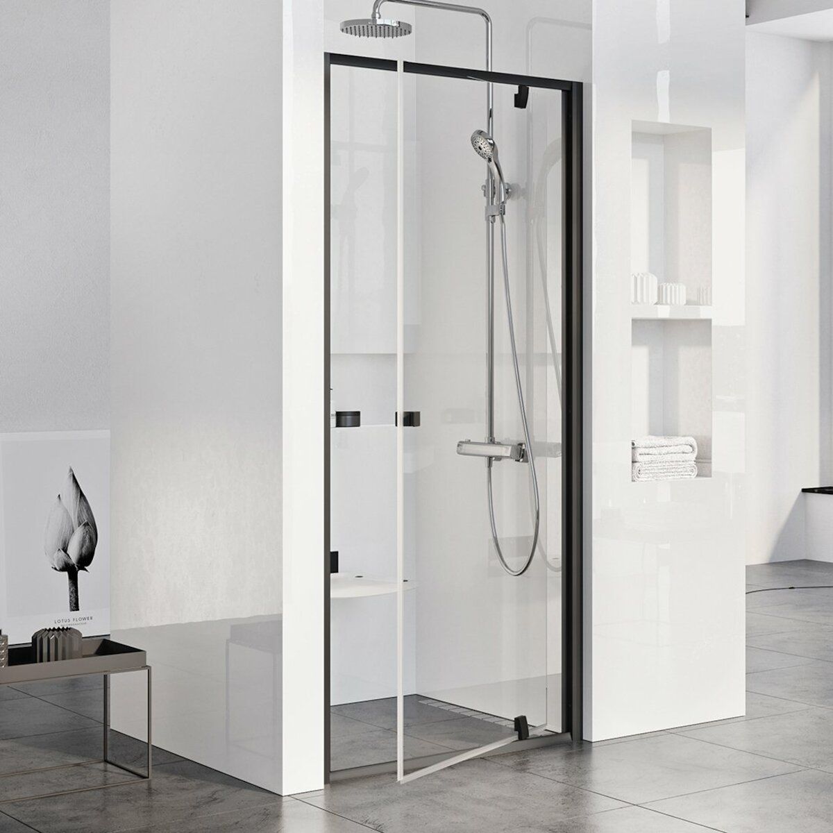 Ravak Otočné sprchové dvere Transparent Black PDOP1-90 03G70300Z1