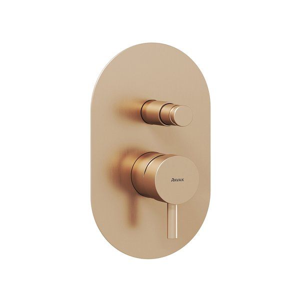 Ravak Espirit 2-výtoková umývadlová batéria, Rose Gold Brushed ES061.60RGB.O2 X070358