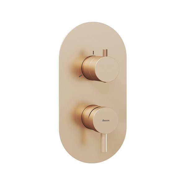 Ravak Espirit 3-výtoková umývadlová batéria, Rose Gold Brushed ES068.60RGB.O3.RB07F X070357