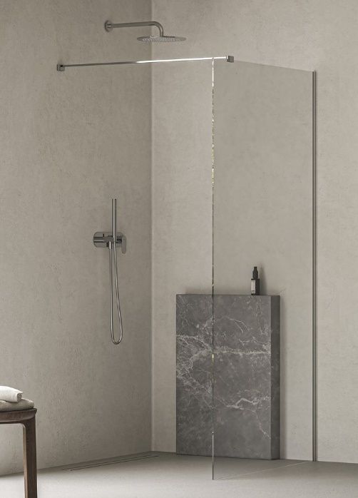 Ravak Vzduchová clona Walk-In 100x200 cm, chróm/transparent Wall-100 GW9WA0C00Z1C