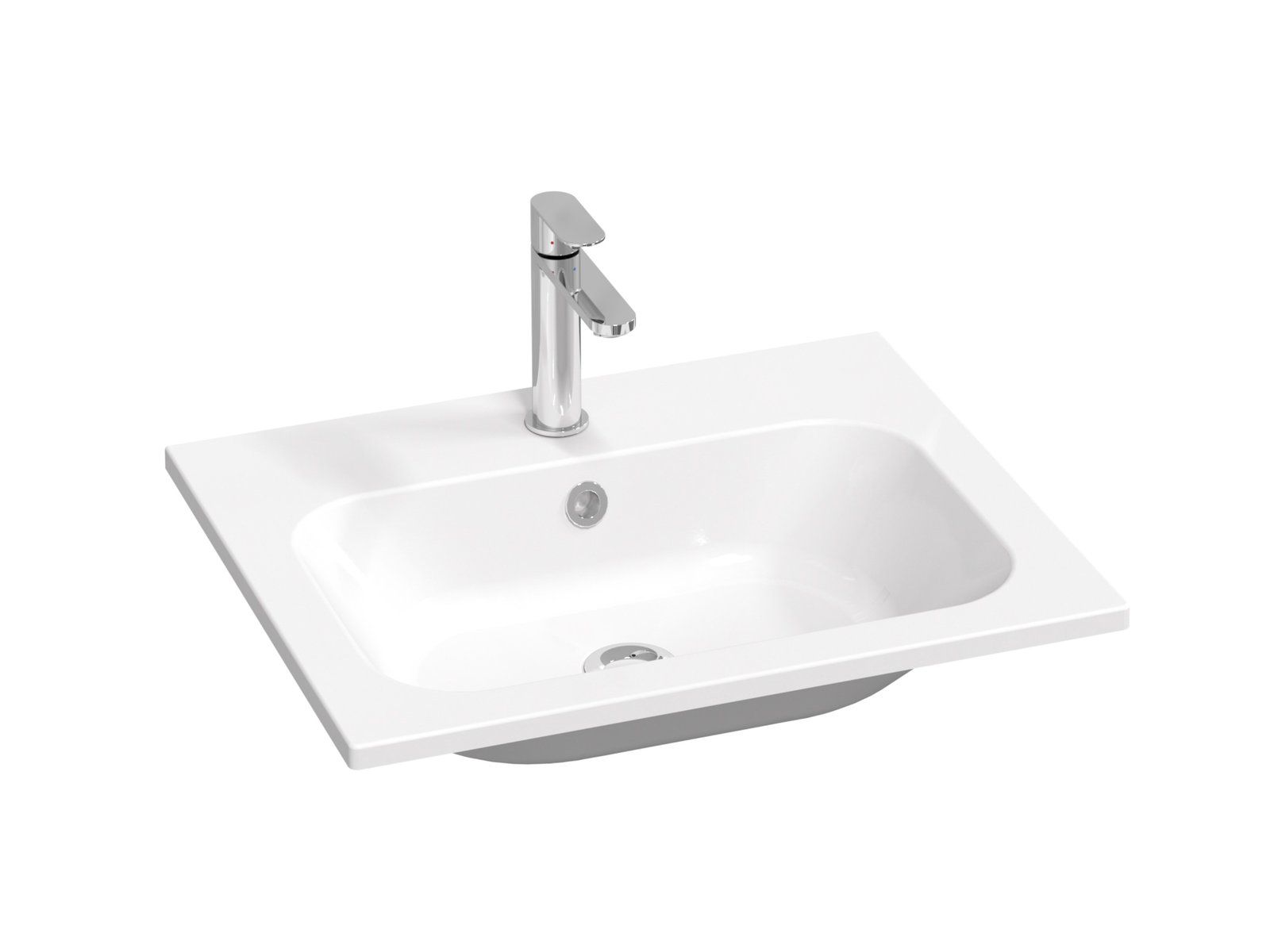 Ravak Chrómové umývadlo Slim 60 cm s otvormi, biele XJG01160001