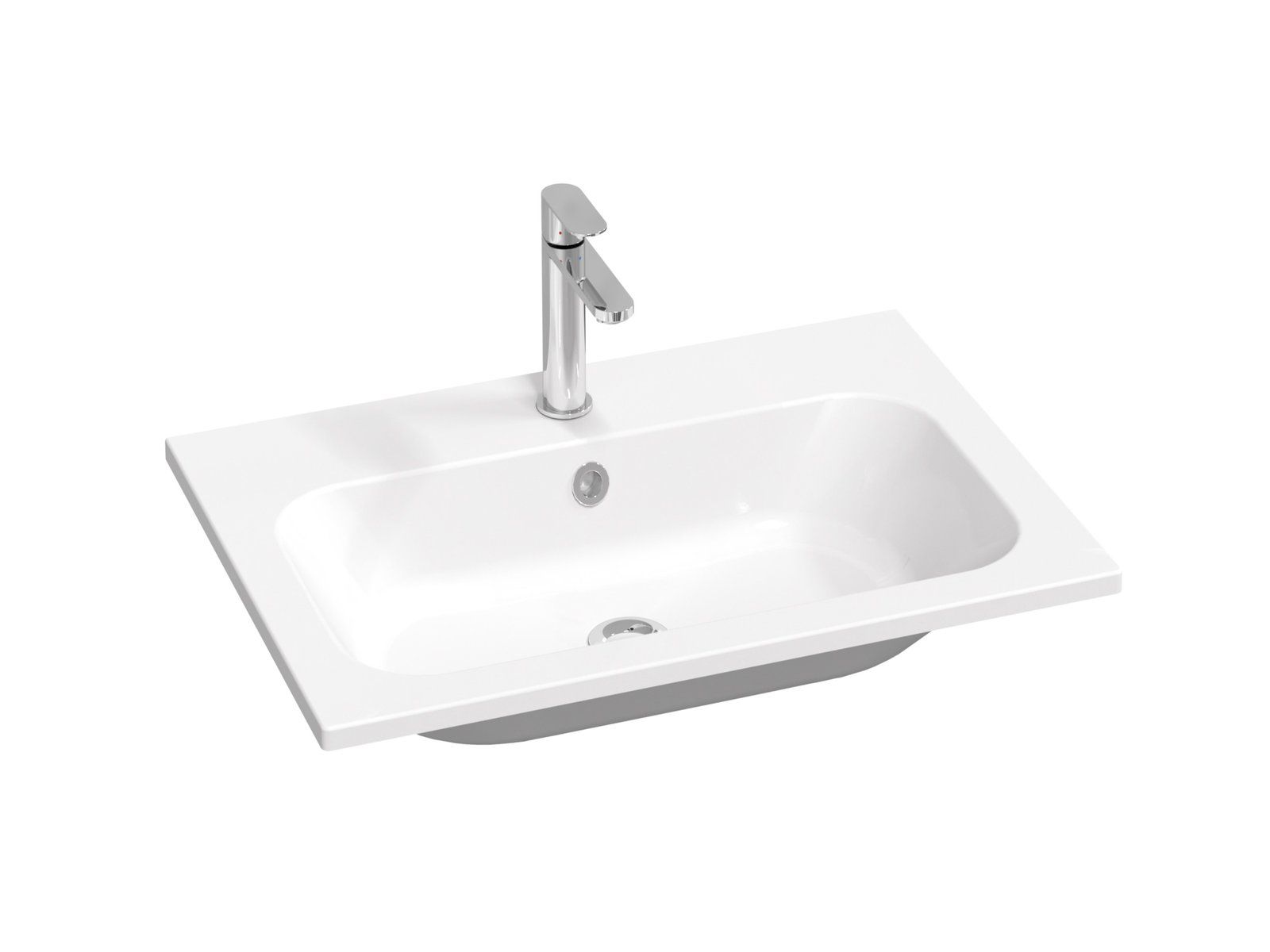 Ravak Chrómové umývadlo Slim 70 cm s otvormi, biele XJG01170001
