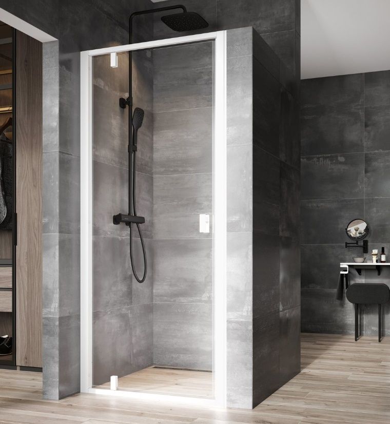 Ravak Nexty Sprchové dvere 90 cm, otočné, biele matné+priehľadné NDOP1-90 03O70E01Z1