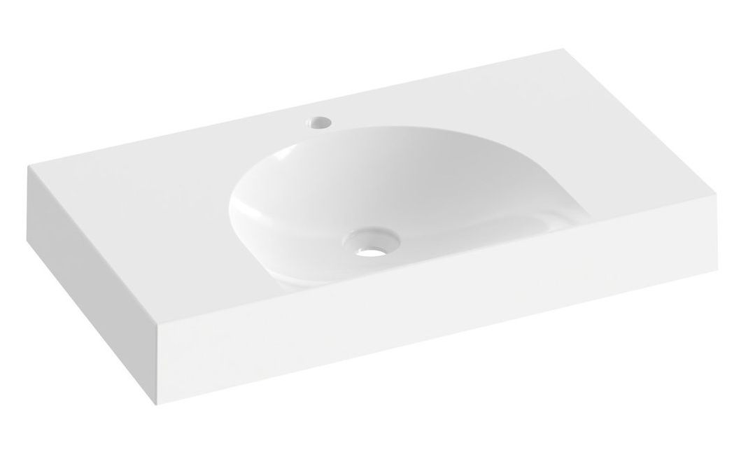 Ravak Lite Umyvadlo 80x45 cm s otvorem, bílá XJX01280004