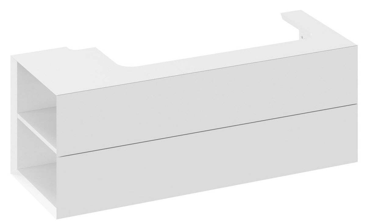 Ravak Lite Skříňka pod umyvadlo 120x45 cm s bočními poličkami, levá - bílá lesk X000001879