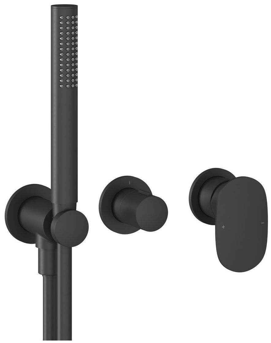Ravak Spring Sprchový set s podomietkovou dvojpákovou batériou s telesom, čierna matná SG065.20BL.O2 X070553