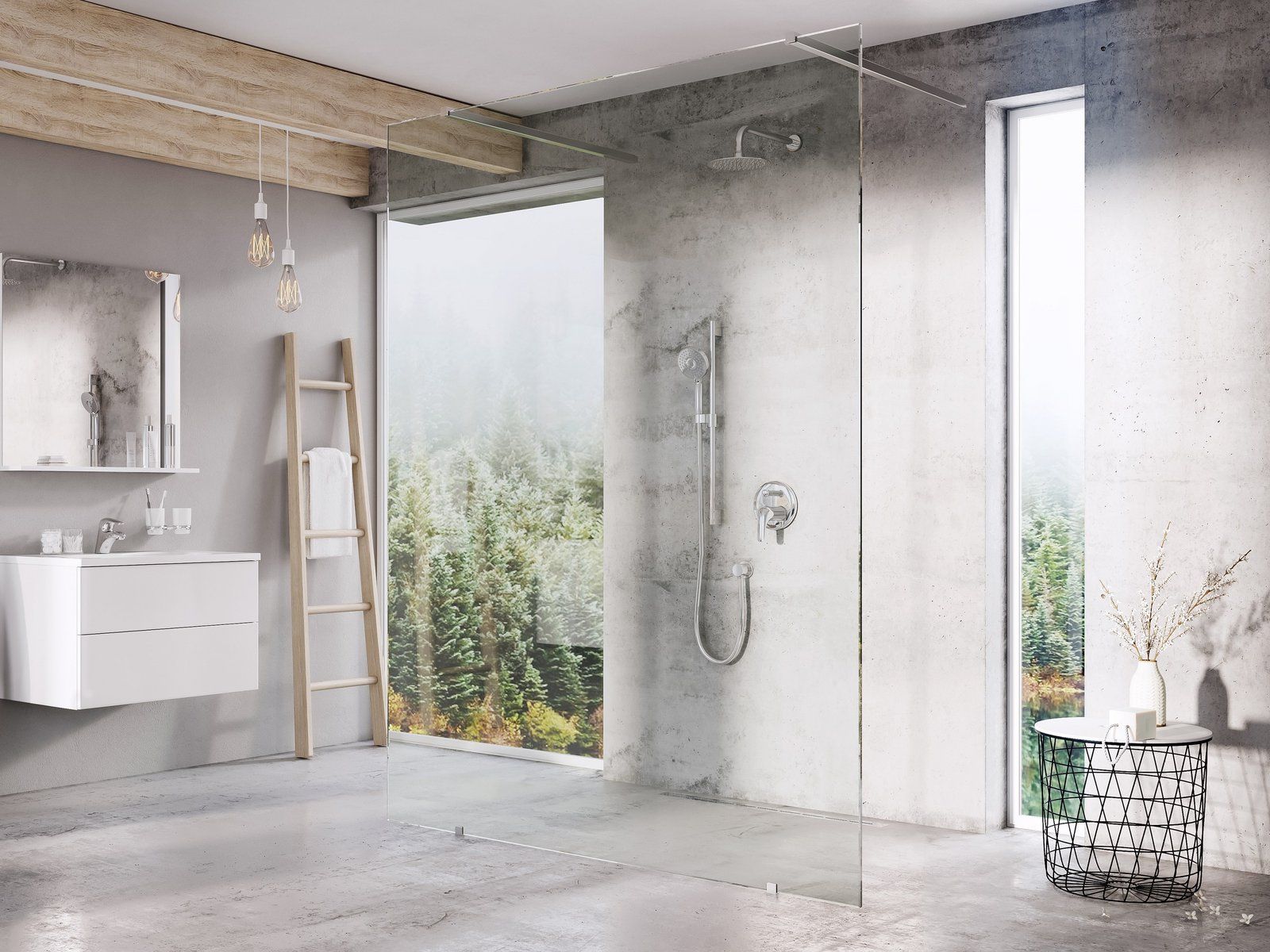 Ravak Walk-In Free Sprchová stena 150 cm, transparent/chróm Free Set-150 GW9FP0C0SZ1