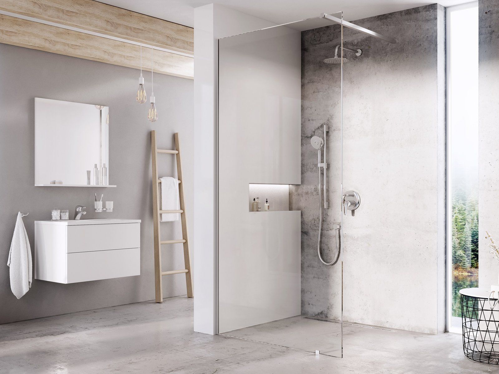 Ravak Walk-In Wall Sprchová stena 70 cm, transparent/chróm Wall Set-70 GW9W10C0SZ1