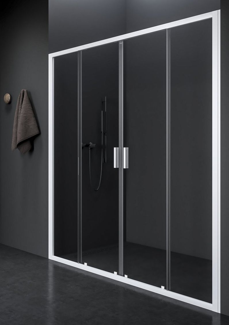 Ravak Blix II Sprchové dvere 150 cm, 4-dielne, transparentné/matné biele NBLDP4-150 0YMP0E00Z1