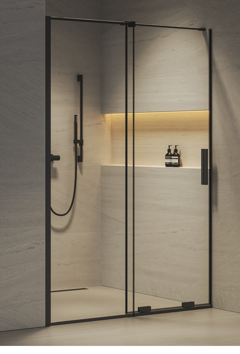 Ravak Roll Sprchové dvere posuvné 120 cm, transparentné/čierne RODP2-120