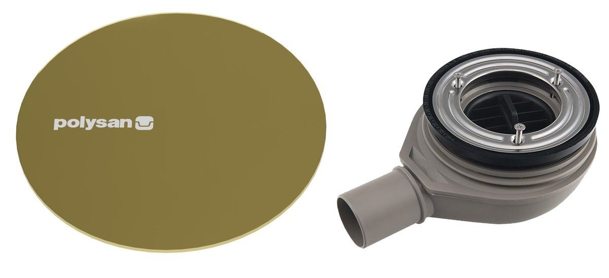 Polysan Mirai Sifón do sprchovej vaničky, nízky 90 mm, DN40, zlatý 72730G