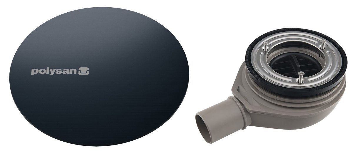 Polysan Mirai Sifón do sprchovej vaničky, nízky 90 mm, DN40, gun metal 72730GM