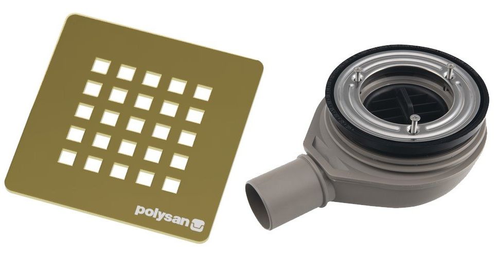 Polysan Treneca Sifón do sprchovej vaničky, nízky 90 mm, DN40, zlatá 84999.90