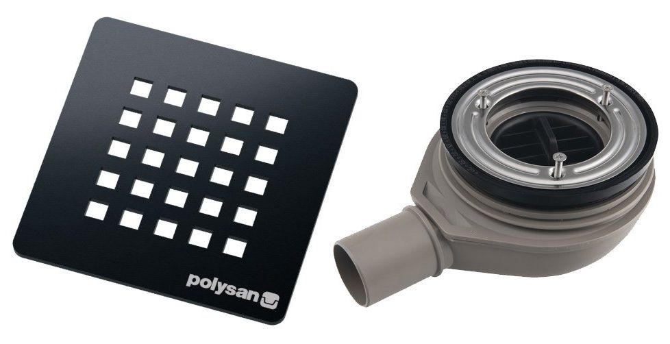 Polysan Treneca Sifón do sprchovej vaničky, nízky 90 mm, DN40, gun metal 84999.60