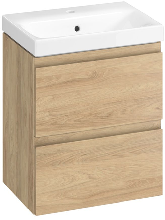 Cersanit Moduo Skrinka s umývadlom 50 cm, znížená hĺbka skrinky, dub hikora S4013-017