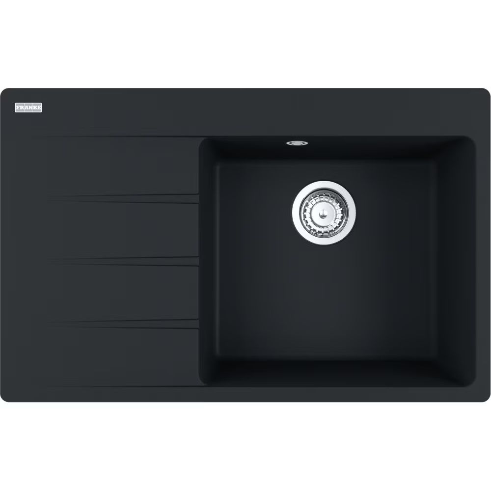 Franke Centro CNG 611-78TL/7 Granitový drez s odkapávačom vľavo, 78x50cm, čierny matný, 114.0637.506