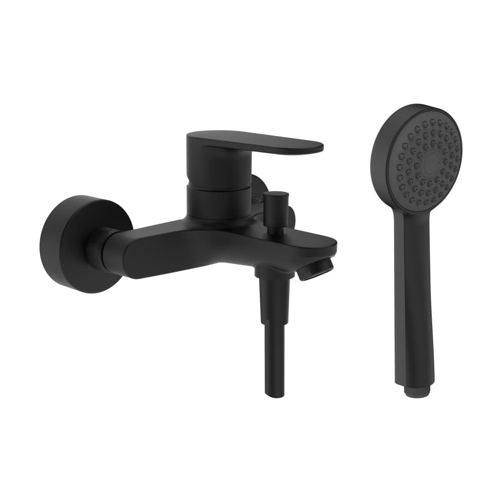 Laufen Pro X Nástenná vaňová batéria s prepínačom a ručnou sprchou, matná čierna HF506960198600