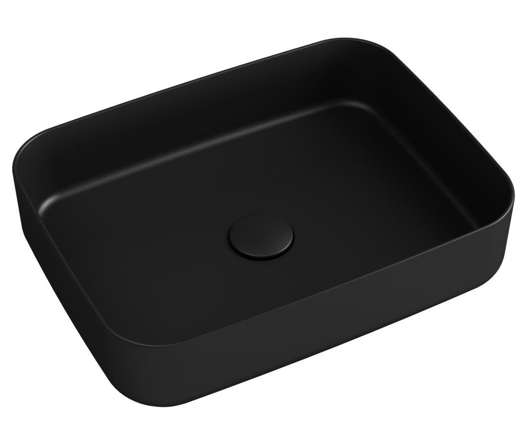 Isvea Infinity Obdĺžnikové keramické umývadlo na dosku 50 x 36 cm, čierny mat 10NF65050-2