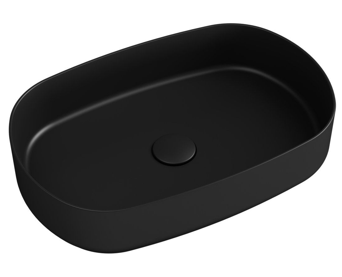 Isvea Infinity Umývadlo na dosku 55 x 36 cm, čierne matné 10NF65055-2N