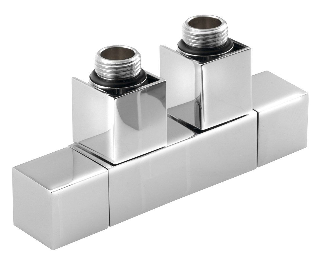 Sapho Cube Twin CP581S Sada pripojovacích ventilov pre centrálne pripojenie, chróm
