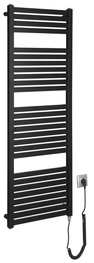 Aqualine Tondi-E DE476T Elektrický radiátor 45x133 cm, čierny matný