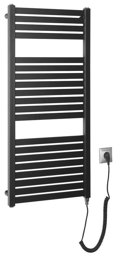 Aqualine Tondi-E DE456T Elektrický radiátor 45x97 cm, čierny matný