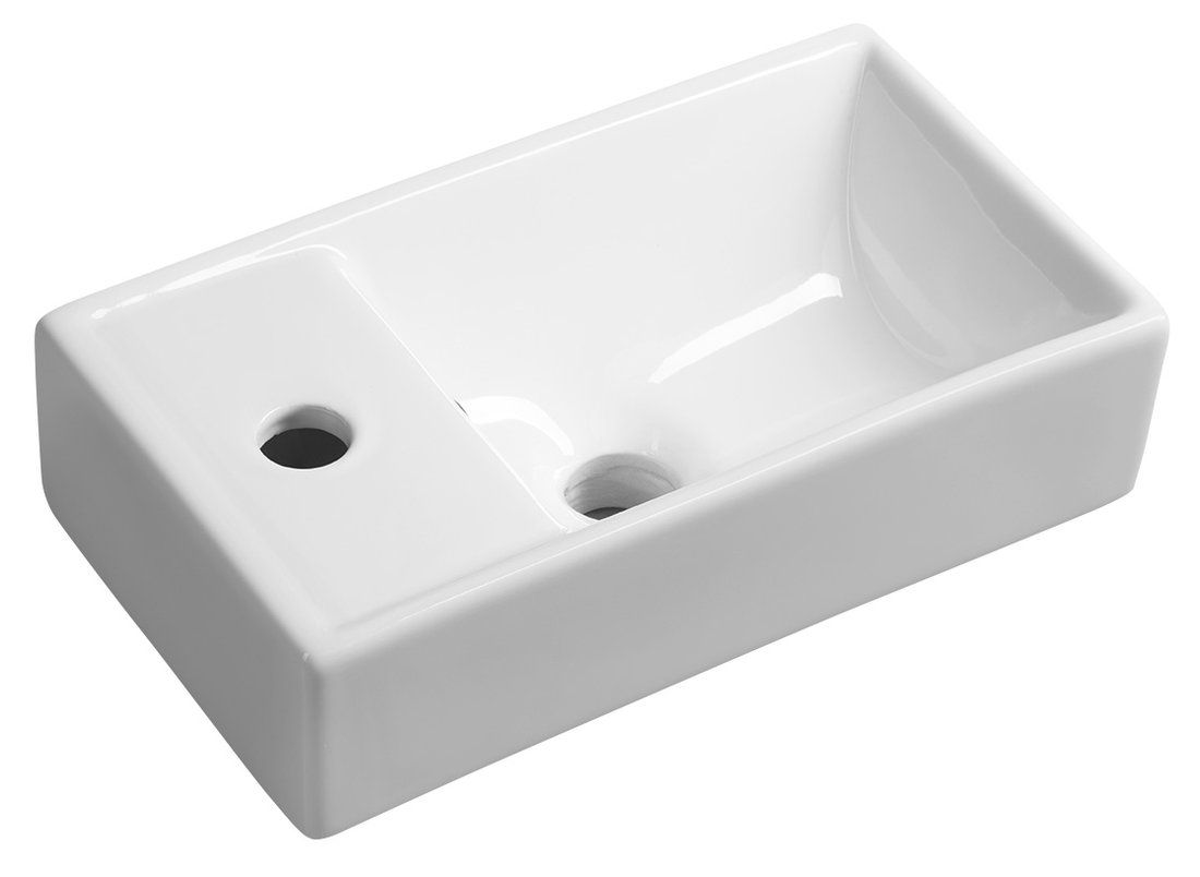 Sapho Minos keramické umývadlo 40x22 cm ľavé, biele 4759