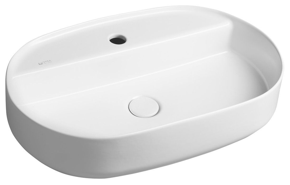 Isvea Infinity Oválne keramické umývadlo na dosku, 60x40 cm, biele matné 10NF65060-2L