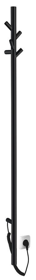 Sapho Pasador ER175BV Elektrický držiak na uteráky, okrúhly, 15x150 cm, 30 W, čierny matný