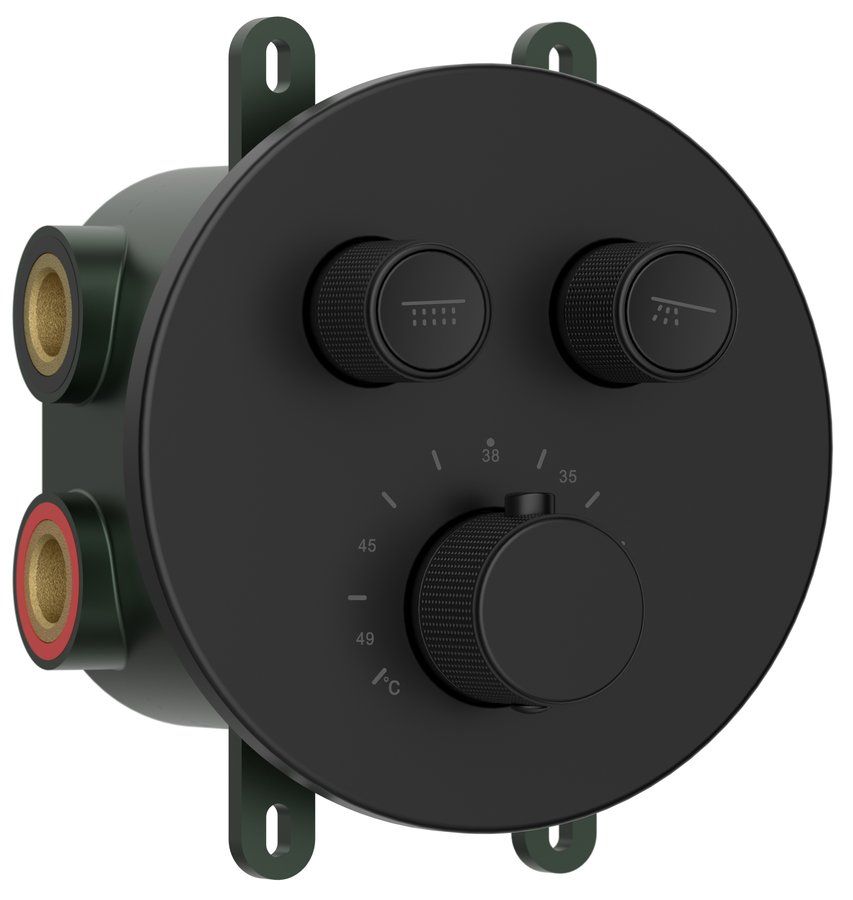 Sapho Smart Select Dvojcestná termostatická batéria, čierna matná RP032B