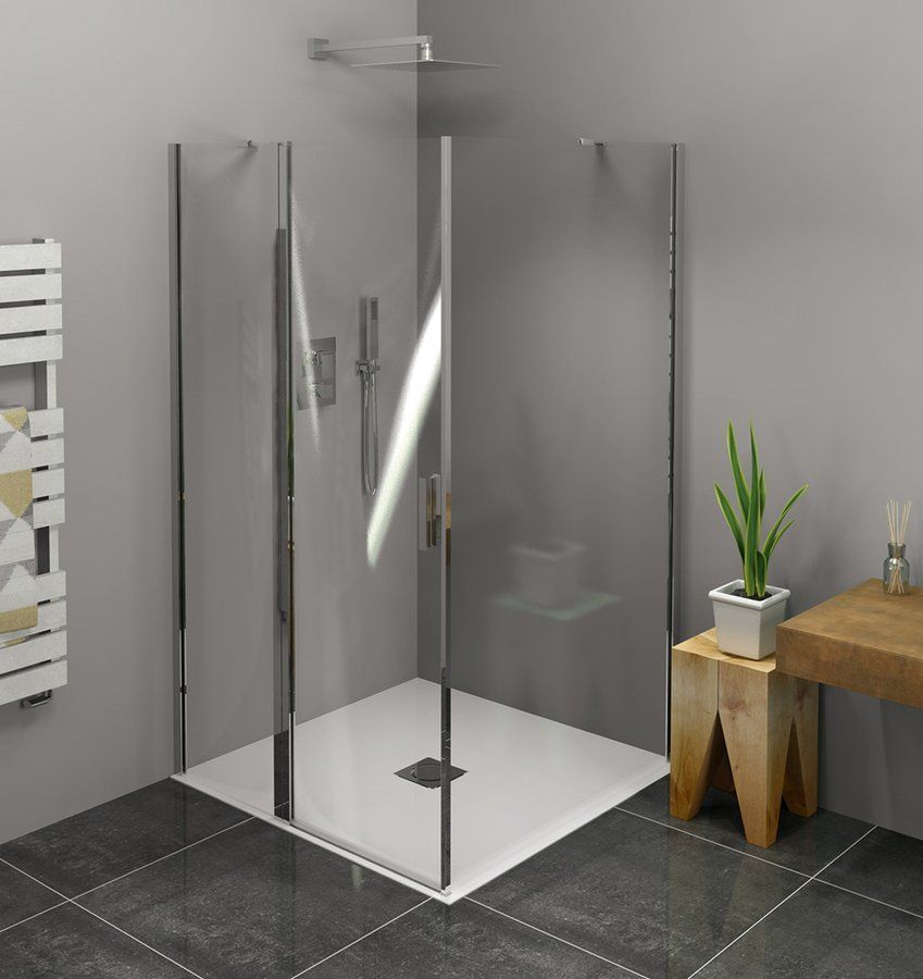 Polysan Zoom Sprchový kút 100x100 cm, L/P, číre sklo/chróm ZL1310ZL3210