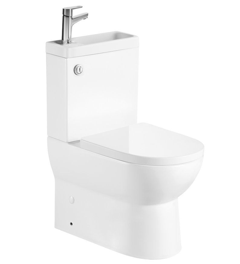 Aqualine Jalta WC kombi s umývadlom Rimless, vario odpad, biela PB103H
