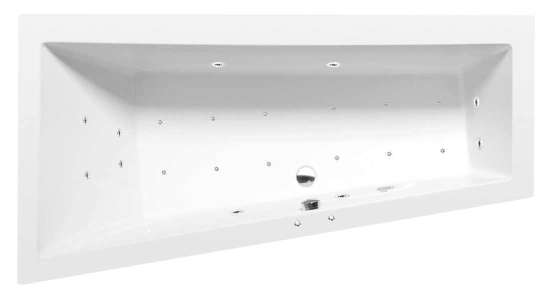Polysan 72872.2010 Hydromasážna vaňa 180x90x45cm, ľavá-Active Hydro-Air, chróm