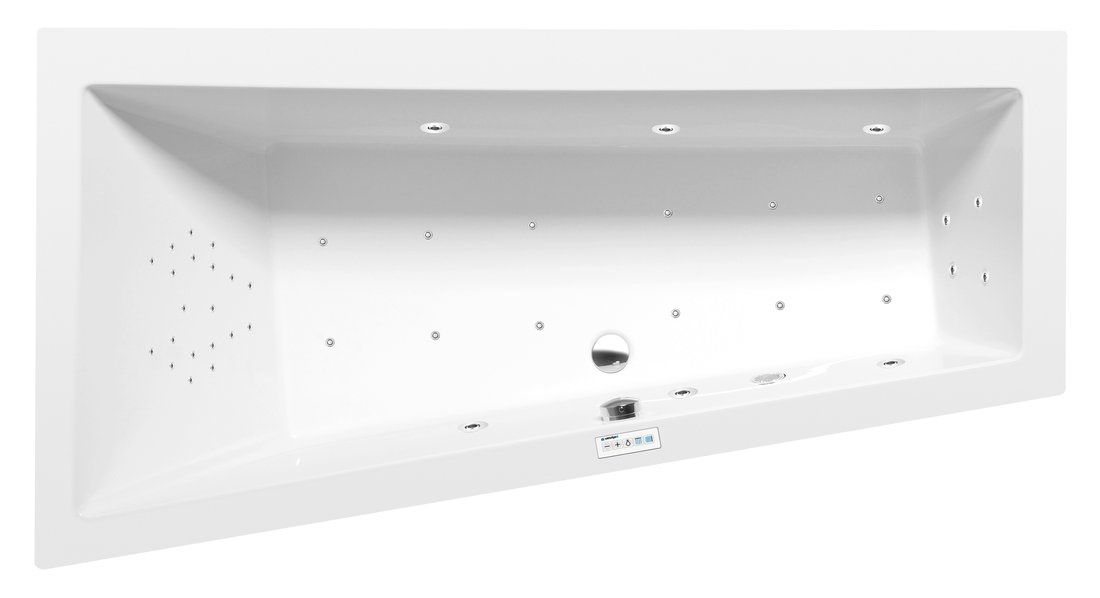 Polysan 72872.6010 Hydromasážna vaňa 180x90x45cm, ľavá-Highline Hydro-Air, chróm