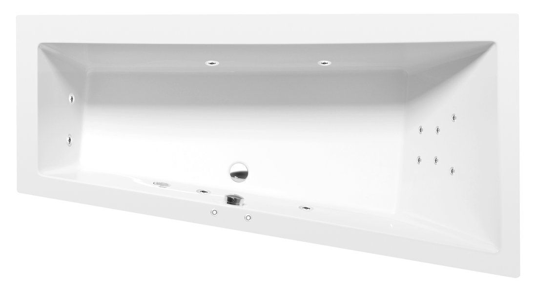 Polysan 78771.3010 Hydromasážna vaňa 180x90x45cm, pravý ťah Hydro, chróm