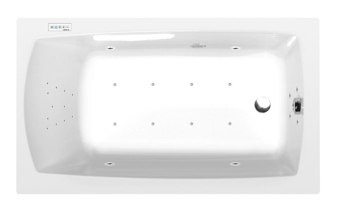 Polysan 25111.6010 Hydromasážna vaňa 120x70x39cm, Highline Hydro-Air, chróm