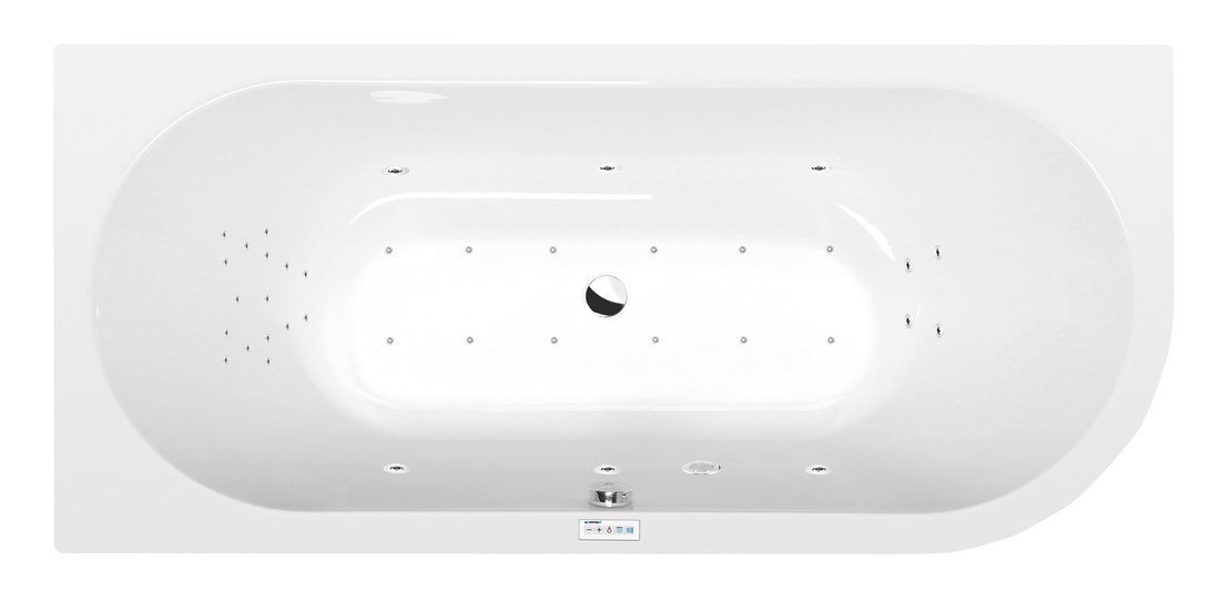 Polysan Viva L Hydromasážna vaňa 175x80x47 cm, ľavá, Highline Hydro-Air, biela 70119.6010
