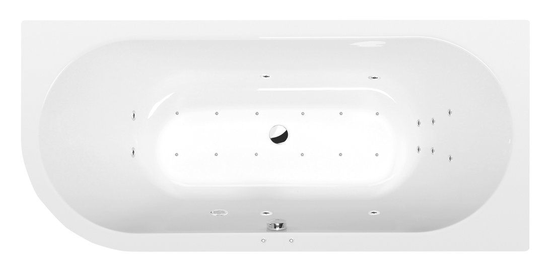 Polysan Viva R Hydromasážna vaňa 175x80x47 cm, pravá strana, Attraction Hydro-Air, biela 78119.4010