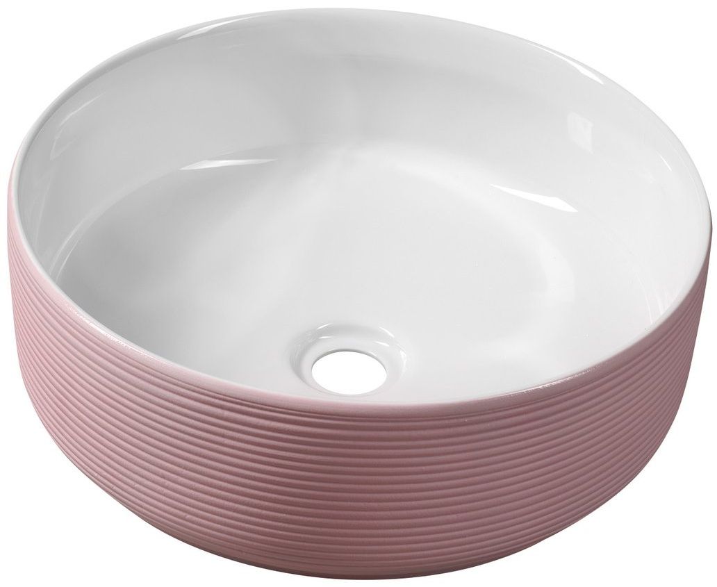Sapho Ardea Okrúhle umývadlo 41 cm, ružová/biela AR041