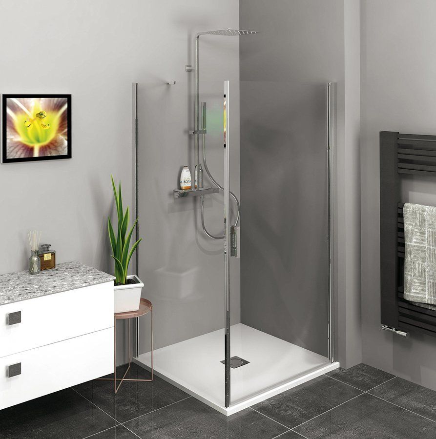 Polysan Zoom Sprchový kút 100 × 90 cm, L/P, číre sklo/chróm ZL1210ZL3290