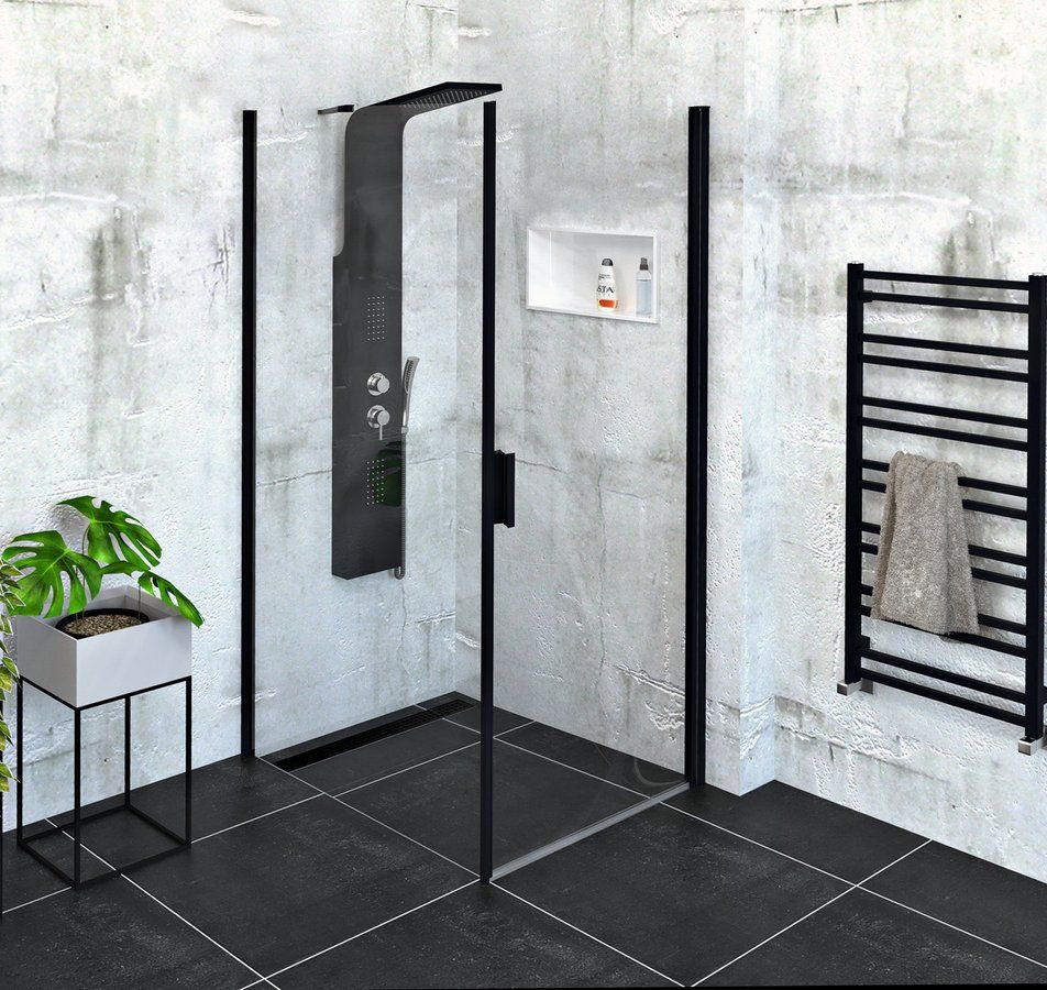 Polysan Zoom Sprchový kút Black 80x80 cm, L/P, číre sklo/matná čierna ZL1280BZL3280B