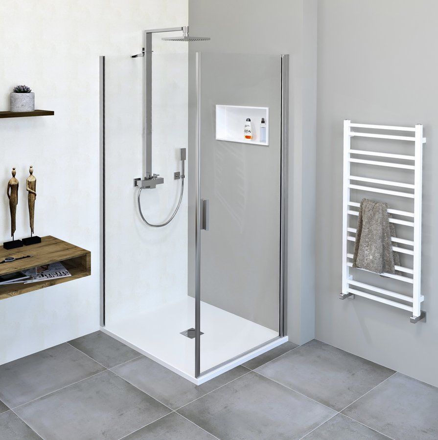 Polysan Zoom Sprchový kút 80x90 cm, L/P, číre sklo/chróm ZL1280ZL3290