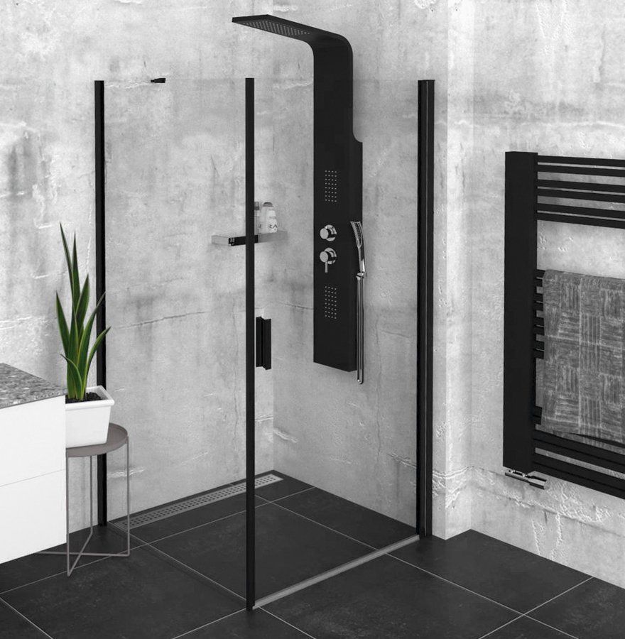 Polysan Zoom Black Sprchový kút 90x90 cm, L/P, číre sklo/čierna matná ZL1290BZL3290B