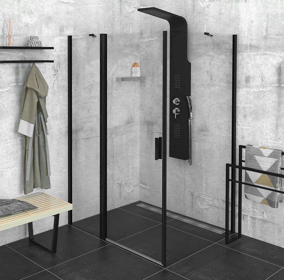 Polysan Zoom Black Sprchový kút 110x80 cm, L/P, číre sklo/čierna matná ZL1311BZL3280B
